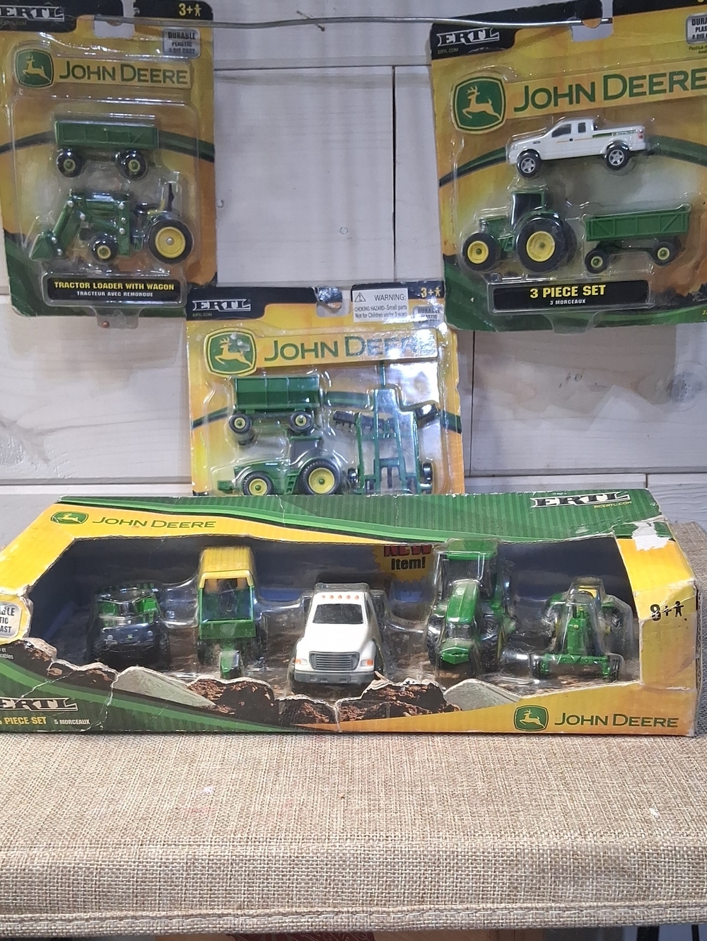 Vintage John Deere Ertl Die-Cast Farm Toy Collection – 4 Original Sets – Collect